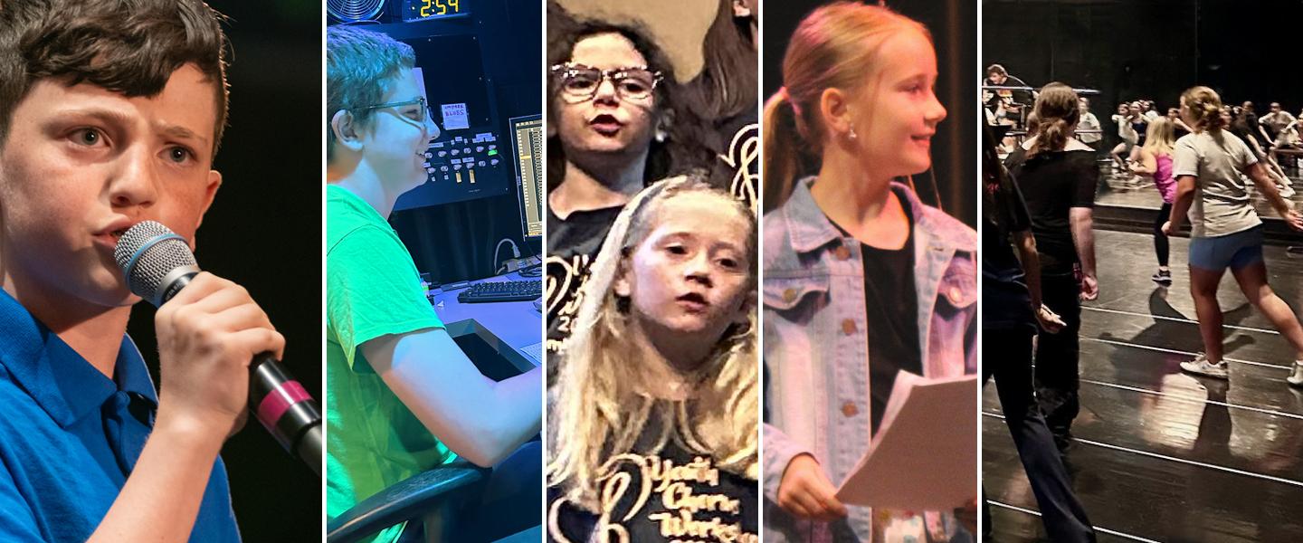 Children participating in theatrical programs